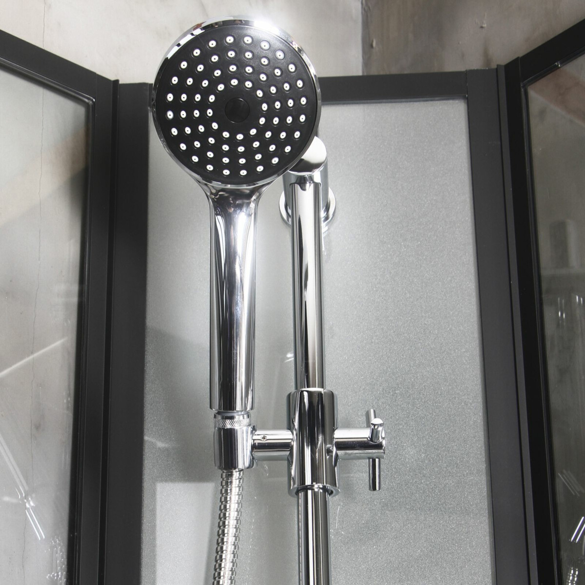 Suihkukaappi Bathlife Betrakta, 900x900mm, kaareva, musta kehys lisäkuva