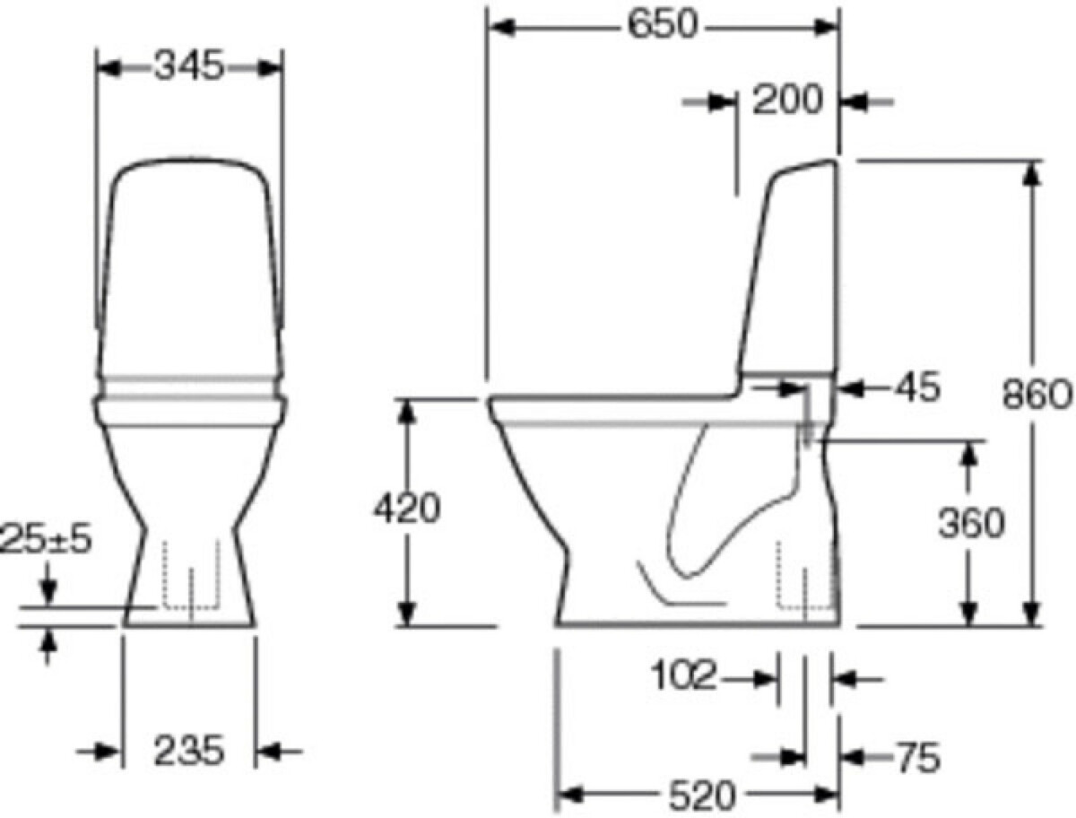 WC-istuin Gustavsberg Nautic 1500 Hygienic Flush kaksoishuuhtelu 4/2,5 l S-lukko avoin huuhtelukaulus soft closing kansi lisäkuva 4