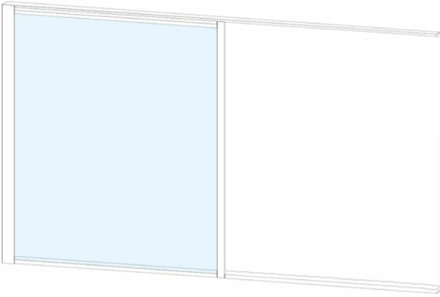 Terassin liukulasi-ikkuna Keraplast 1-os. 1100x972 mm kirkas/valkoinen