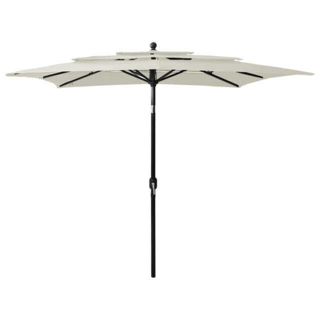3-tasoinen aurinkovarjo alumiinitanko 2,5x2,5 m hiekka