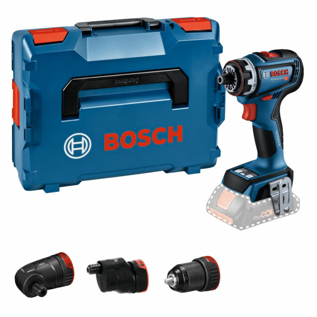 Akkuporakone Bosch GSR 18V-90 FC Solo + 3xGFA 18V ilman akkua + L-Boxx