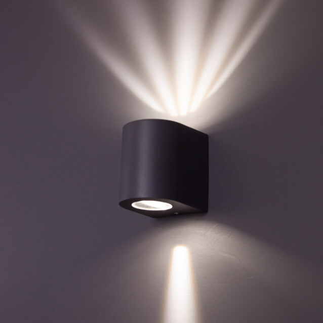 LED-seinävalaisin FTLight Diva, 2x5W, 3000K, 105x105x90mm, tummanharmaa