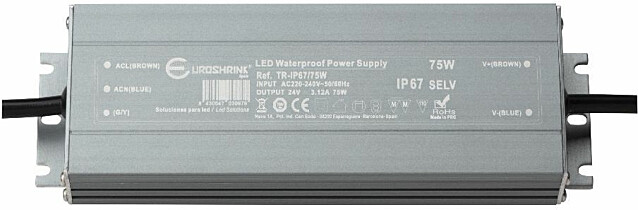 LED muuntaja Euroshrink TR-IP67, 75W, 24VDC