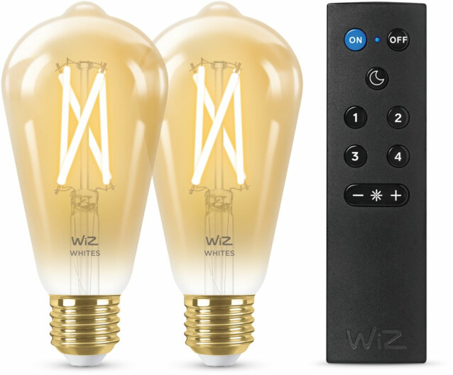 LED-älylamppu Wiz ST64 Tunable White Wi-Fi 50W meripihka 2kpl + kaukosäädin