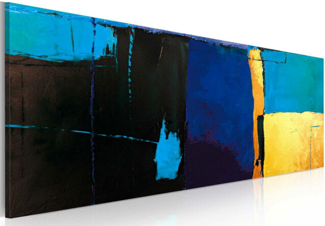 Taulu Artgeist Kiehtova sininen käsinmaalattu 40x100cm