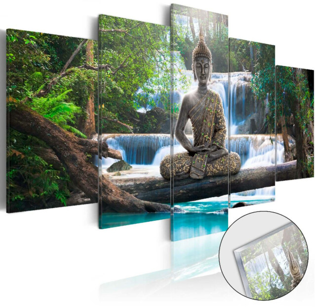 Akryylilasitaulu Artgeist Buddha and Waterfall eri kokoja