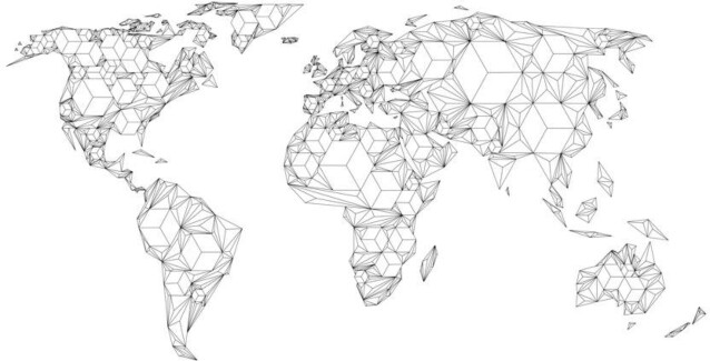 Kuvatapetti Artgeist Map of the World - white solids eri kokoja