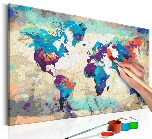 DIY-taulu Artgeist Blue & Red World Map 40x60cm