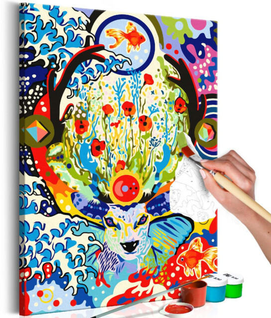 DIY-taulu Artgeist Deer and Flowers 60x40cm