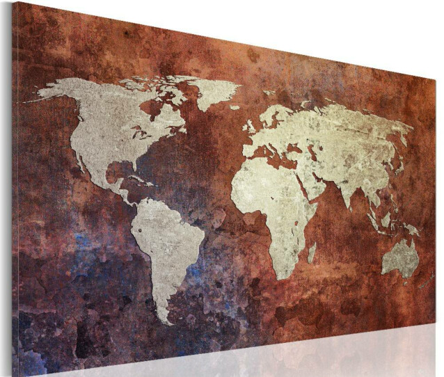 Taulu Artgeist Rusty maailman kartta eri kokoja