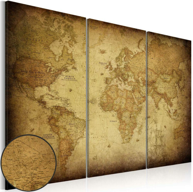 Taulu Artgeist Old map: triptych eri kokoja