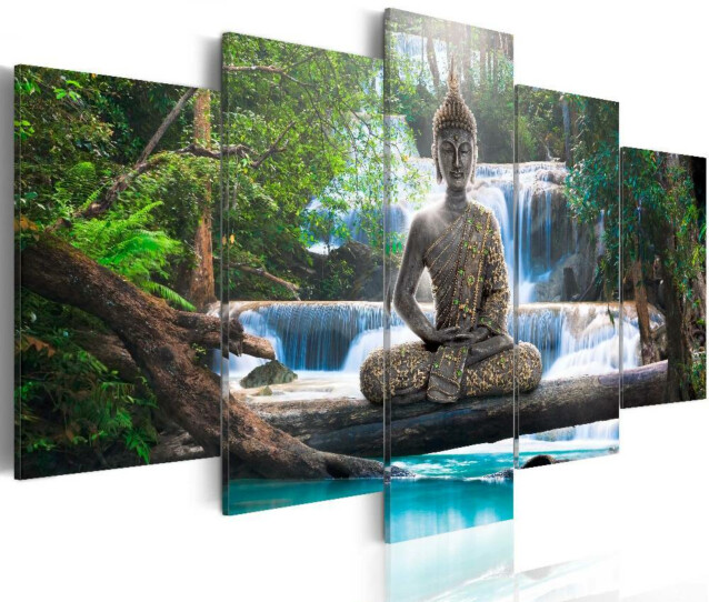 Taulu Artgeist Buddha and waterfall eri kokoja