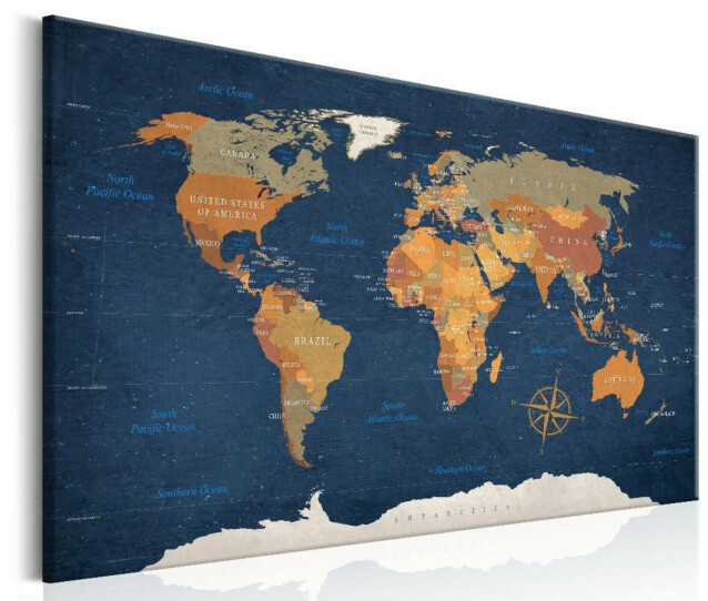Taulu Artgeist World Map: Ink Oceans eri kokoja