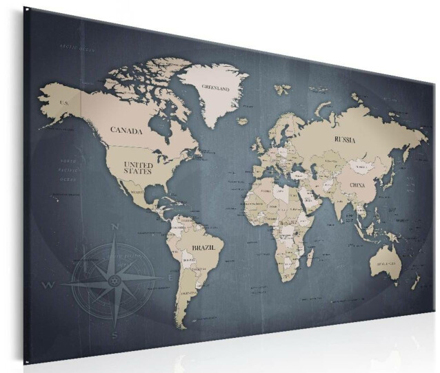 Taulu Artgeist World Map: Shades of Grey eri kokoja