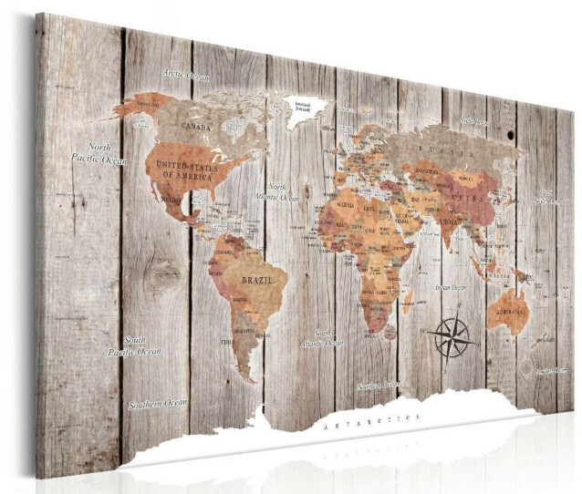 Taulu Artgeist World Map: Wooden Stories eri kokoja
