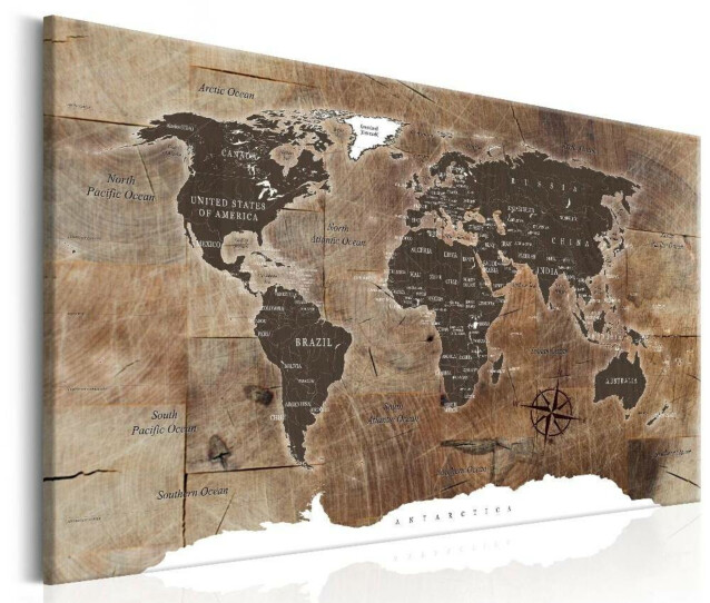 Taulu Artgeist World Map: Wooden Mosaic eri kokoja