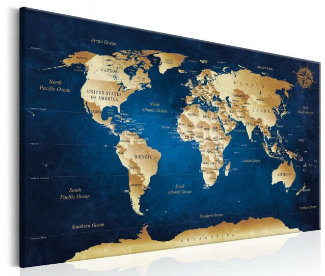 Taulu Artgeist World Map: The Dark Blue Depths eri kokoja