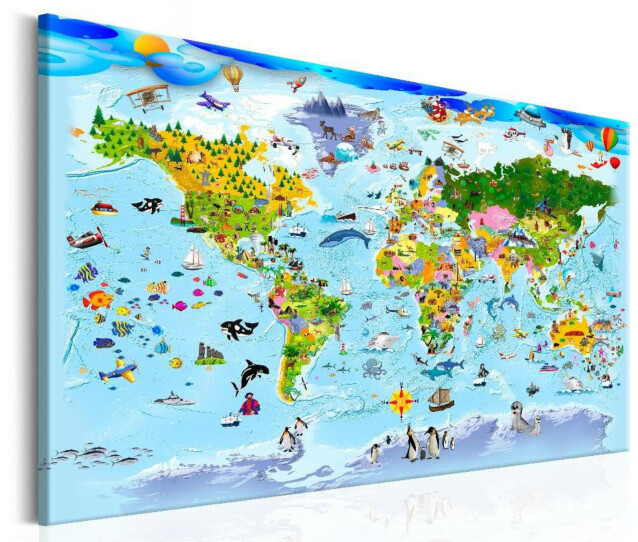 Taulu Artgeist Children's Map: Colourful Travels eri kokoja