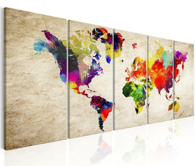 Taulu Artgeist World Map: Painted World eri kokoja