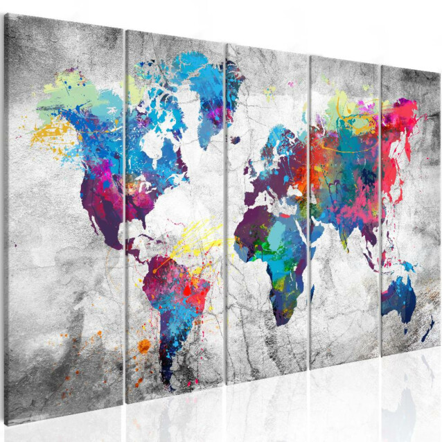 Taulu Artgeist World Map: Spilt Paint eri kokoja