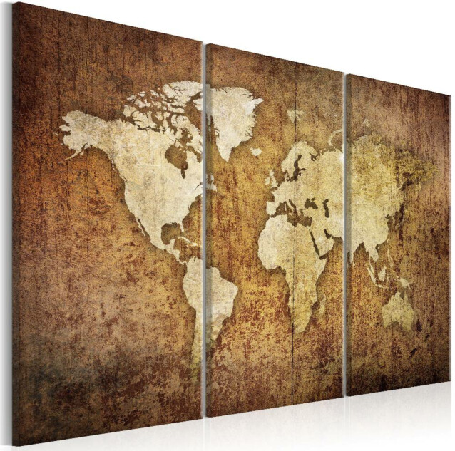 Taulu Artgeist World Map: Brown Texture eri kokoja