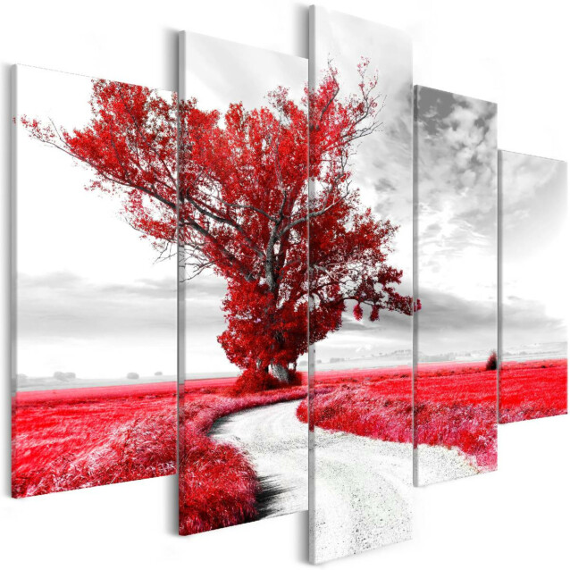 Taulu Artgeist Lone Tree Red, 5-osainen, 100x225cm