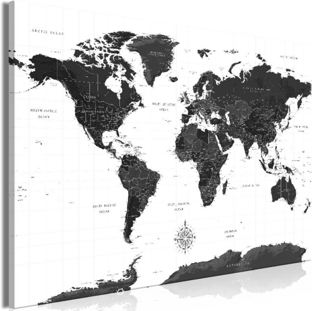Taulu Artgeist Black and White Map 2 eri kokoja