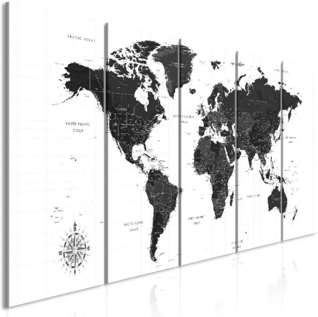 Taulu Artgeist Black and White Map eri kokoja