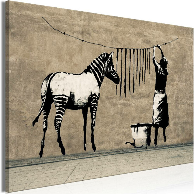 Taulu Artgeist Banksy: Washing Zebra on Concrete eri kokoja