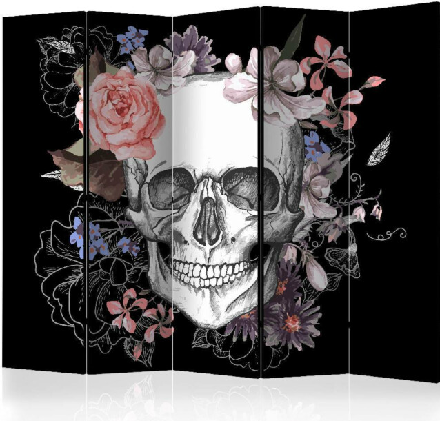 Sermi Artgeist Skull and Flowers II 225x172cm