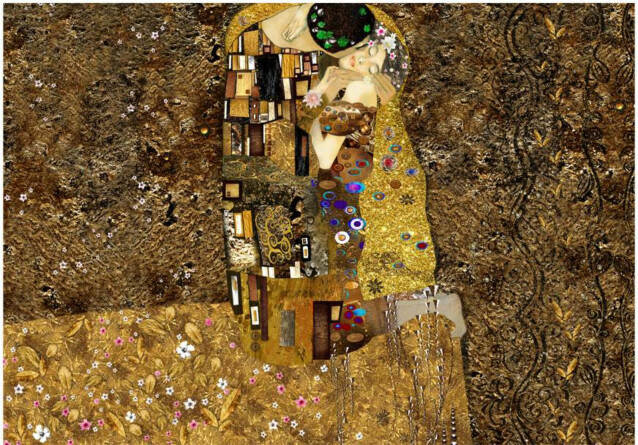 Kuvatapetti Artgeist Klimt inspiration: Golden Kiss eri kokoja