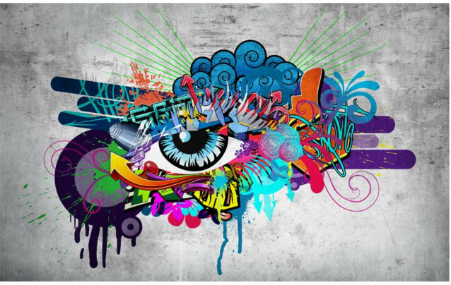 Kuvatapetti Artgeist Graffiti eye eri kokoja