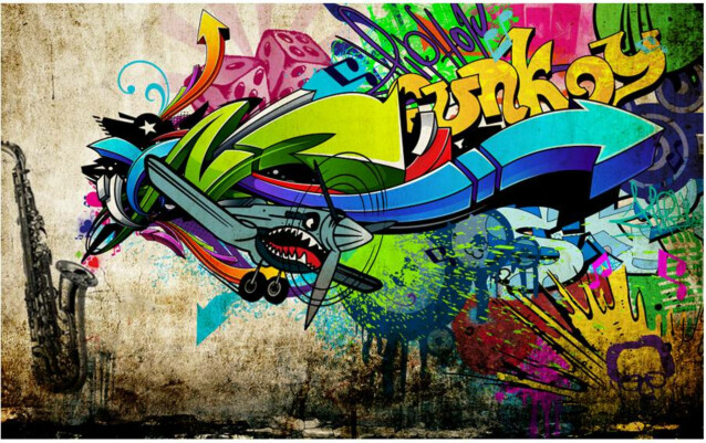 Sisustustarra Artgeist Funky - graffiti eri kokoja