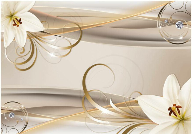 Sisustustarra Artgeist Lilies and The Gold Spirals eri kokoja
