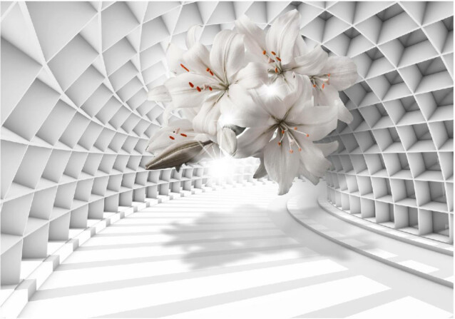 Sisustustarra Artgeist Flowers in the Tunnel eri kokoja