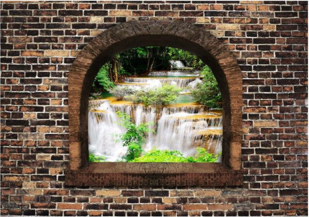 Sisustustarra Artgeist Stony Window: Waterfalls eri kokoja