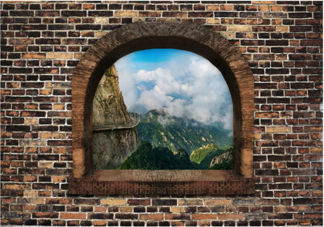 Sisustustarra Artgeist Stony Window: Mountains eri kokoja