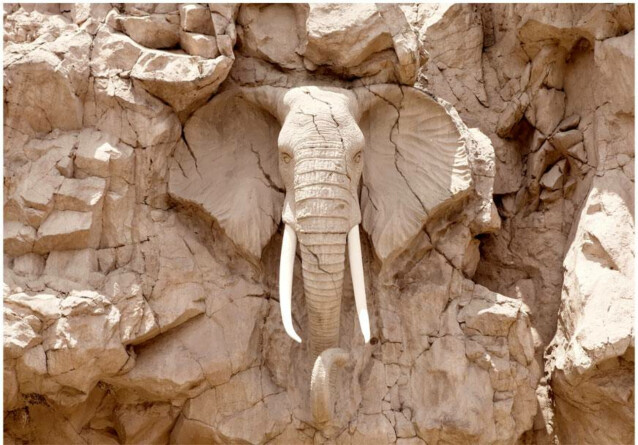 Sisustustarra Artgeist Elephant Carving eri kokoja