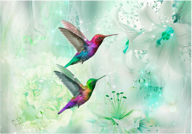 Sisustustarra Artgeist Colourful Hummingbirds III eri kokoja