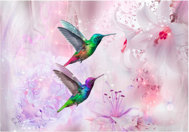 Sisustustarra Artgeist Colourful Hummingbirds eri kokoja