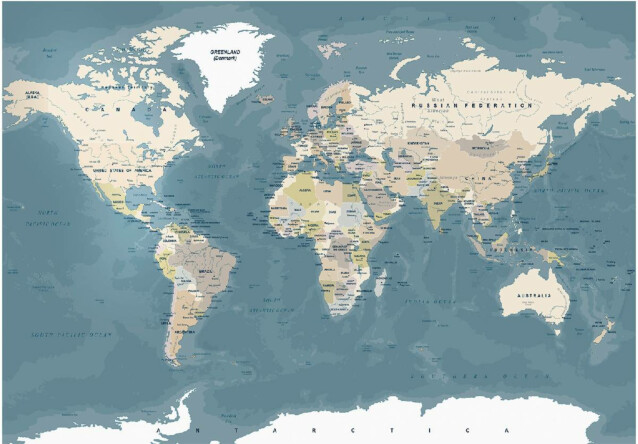 Sisustustarra Artgeist Vintage World Map eri kokoja