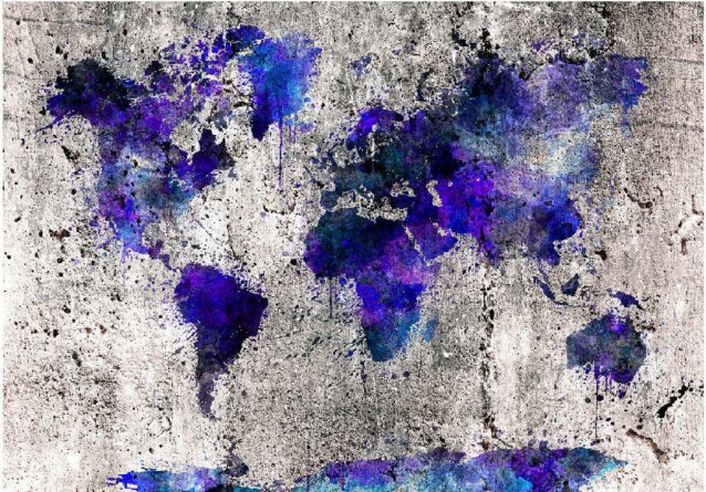 Sisustustarra Artgeist World Map: Ink Blots eri kokoja