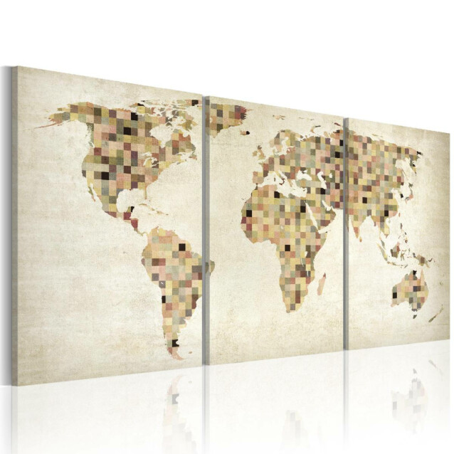 Taulu Artgeist Maailman kartta - neliöin, eri kokoja