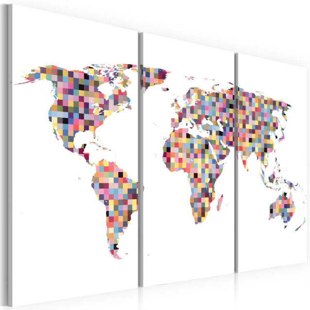 Taulu Artgeist Pixel map, 3-osainen, eri kokoja