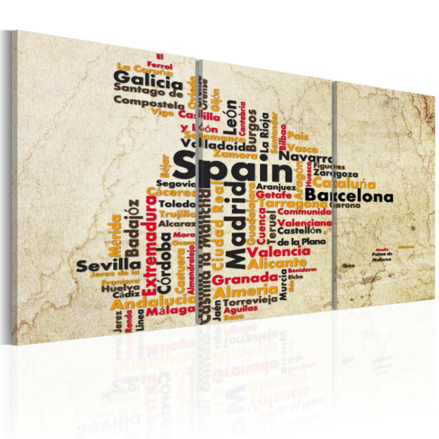 Taulu Artgeist Espanja: kartta, beige, eri kokoja