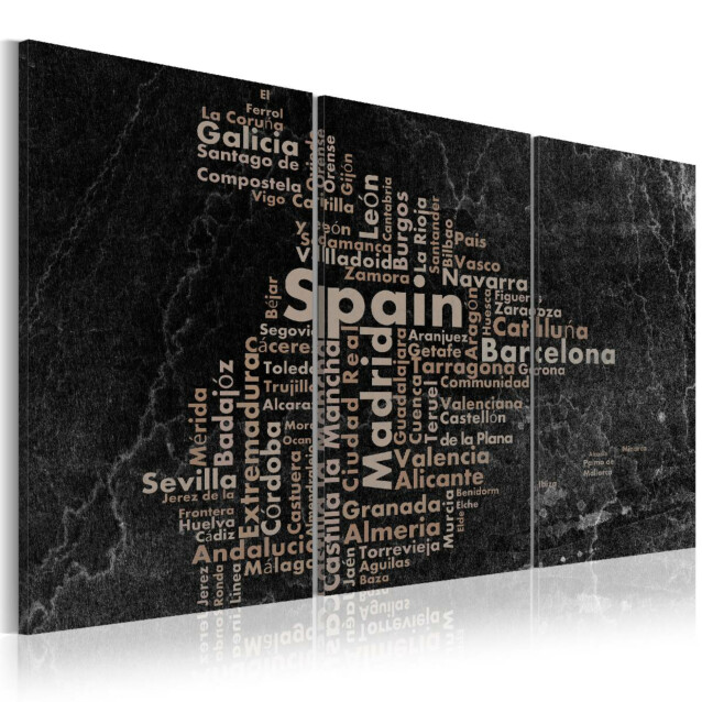 Taulu Artgeist Map of Spain on the blackboard, 3-osainen, eri kokoja