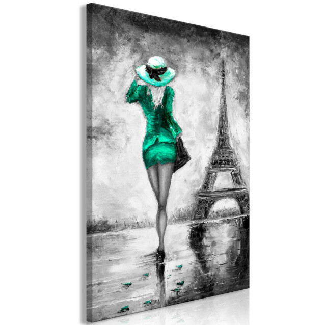 Taulu Artgeist Parisian Woman Green, 1-osainen, pystysuuntainen, eri kokoja