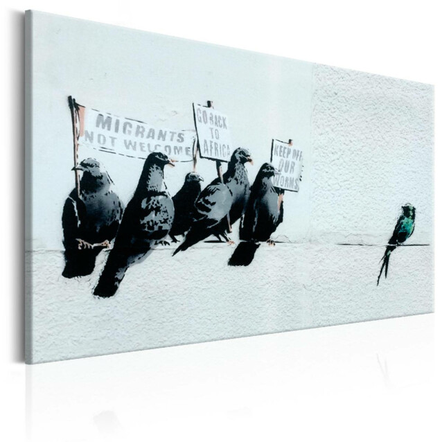 Taulu Artgeist Protesting Birds by Banksy, eri kokoja