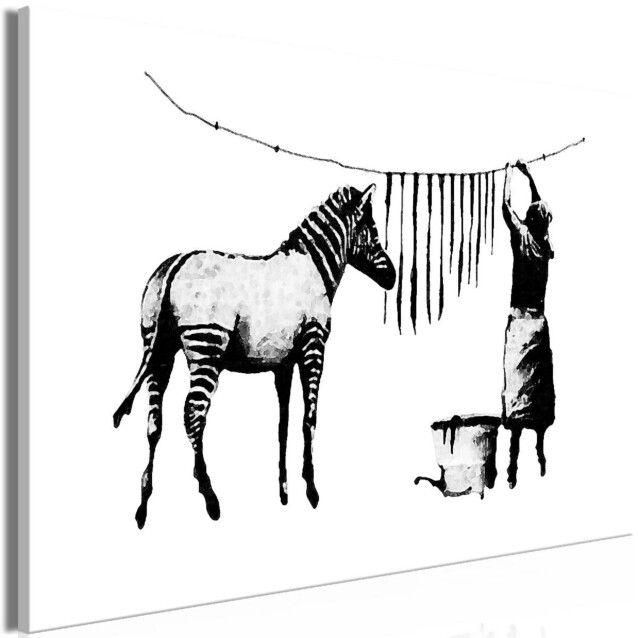 Taulu Artgeist Banksy: Washing Zebra, 1-osainen, leveä, eri kokoja