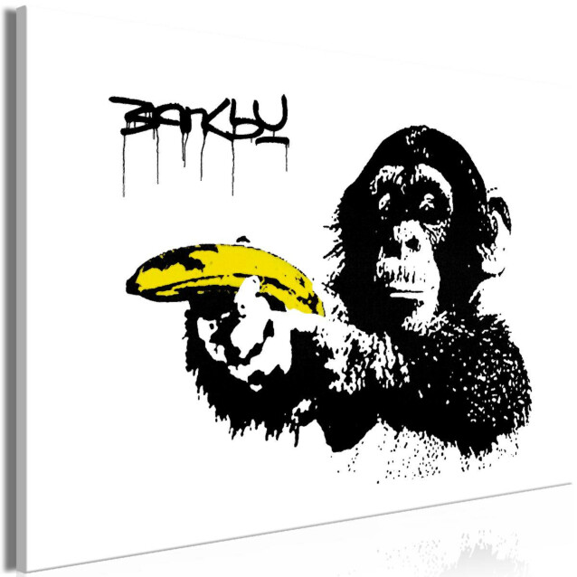 Taulu Artgeist Banksy: Monkey with Banana, 1-osainen, leveä, eri kokoja